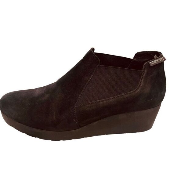 Mephisto | Air-Jet Tosca Chelsea Boot Suede Wedge Slip-On Black 8.5 | VGUC - Picture 3 of 12